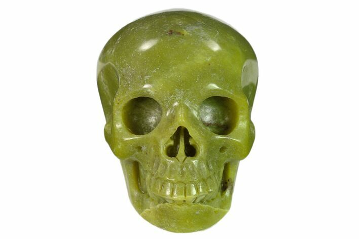 Realistic, Polished Jade (Nephrite) Skull #151127